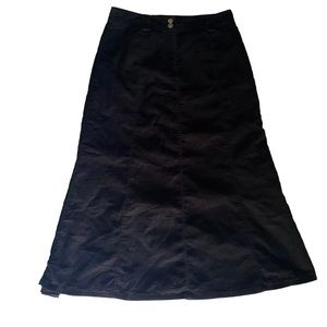 Charter club Petite long black corduroy skirt